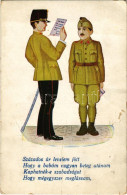 * T3 Százados úr Levelem Jött, Hogy A Babám Nagyon Beteg Utánam... Kulka Jenő Kiadása / Hungarian Military Art Postcard  - Sin Clasificación