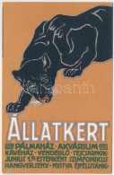 ** T1 Budapest Székesfővárosi Állatkert Reklámlapja: Fekete Párduc / Budapest Zoo Advertisement Art Postcard: Black Pant - Sin Clasificación