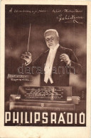 ** T2 Philips Rádió Reklámlapja Lehár Ferenc Karmesterrel / Philips Radio Advertisement Postcard With Conductor - Non Classés