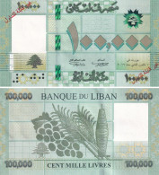 Lebanon 100,000 Livres Specimen (2017) P95cS UNC - Libano