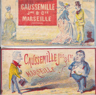 ETIQUETTE D ALLUMETTE(CAUSSEMILLE) MARSEILLE(LOT DE 4 PIECES) - Boites D'allumettes - Etiquettes
