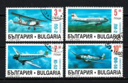 Bulgarie 1995 Avions (47) Yvert N° 3621 à 3624 Oblitéré Used - Usados