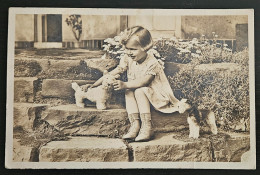 Little Girl With Toys, Dog, NDH Stamp - Autres & Non Classés