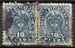 COLOMBIE   -   1892 .  Y&T N° 108 Oblitérés En Paire - Colombia