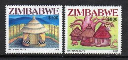 2006 Zimbabwe Traditional Huts Complete Set Of 2   MNH - Zimbabwe (1980-...)