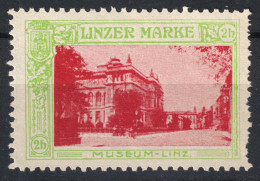 Museums MUSEUM - City LINZ 1910 Austria Charity Label Cinderella Vignette / LINZER MARKE - Museos