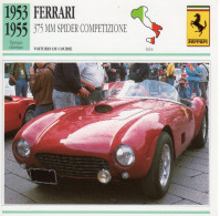 Ferrari 375 MM Spider Competizione -  1954 - Voiture De Course -  Fiche Technique Automobile (I) - Auto's