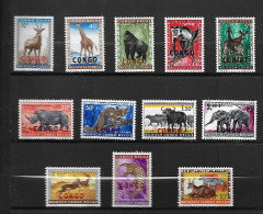 CONGO  1960 ANIMAUX SAUVAGES SURCHARGE CONGO YVERT  N° 400/411 NEUF MNH** - Nuevos