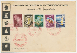 Cover / Postmark Yugoslavia 1950 Chess Olympics Dubrovnik - Unclassified