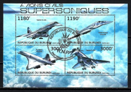 Burundi 2012 Avions Concorde (61) Yvert N° 1878 à 1881 Feuillet Oblitéré Used - Usados