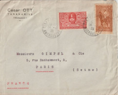 1938 - MADAGASCAR - ENVELOPPE De TANANARIVE => PARIS - Lettres & Documents