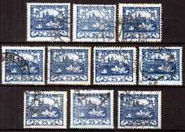 ⁕ Czechoslovakia 1918 Republic ( Castle Of Prague ) ⁕ Hradcany 25 H. Mi.5 A/D ⁕ 10v Used / Shades / Perf. Unchecked - Gebruikt