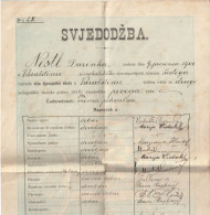 CROATIA  --   VARAZDIN  --   VISA DJEVOJACKA  SKOLA  --  SVJEDODZBA   -   CERTIFICATE  - 1914 - Diplomi E Pagelle