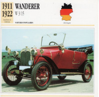 Wanderer W 3/15  -  1920  - Voiture Populaire -  Fiche Technique Automobile (D) - Voitures