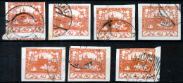 ⁕ Czechoslovakia 1918-1919 ( Castle Of Prague ) ⁕ Hradcany 40 H. Mi.7 ⁕ 7v Used / Shades / Imperf. - Scan - Used Stamps