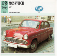 Moskvitch 407  -  1960  - Voiture Populaire -  Fiche Technique Automobile (URSS) - Auto's