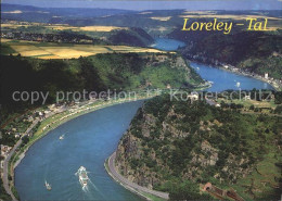 72317649 Loreley Lorelei Fliegeraufnahme Rheintal Blick Loreley - Loreley