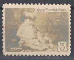 DUCK Bird Birds GIRL BABY / ANIMAL PROTECTION Graz Austria 1910 Charity LABEL CINDERELLA VIGNETTE Tierschutz Verein - Patos