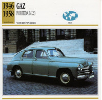 GAZ Pobieda M20  -  1955  - Voiture Populaire -  Fiche Technique Automobile (URSS) - Auto's