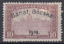 Hongrie Banat Bacska 1919 Mi 19 MH * Palais Du Parlement   (A10) - Banat-Bacska