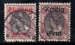 Pays-Bas 1919 Mi. 95-96 Oblitéré 100% Surimprimé Reine Wilhelmine - Used Stamps