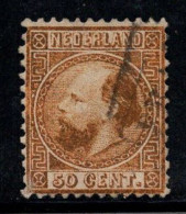 Pays-Bas 1867 Mi. 12 Oblitéré 100% 50 C, Roi Guillaume III - Used Stamps