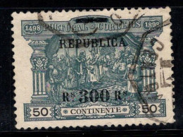 Portugal 1911 Mi. 194 Oblitéré 100% Surimprimé RÉPUBLIQUE, Rs 300 - Gebruikt