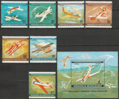 Mongolei 1980 Mi-Nr. 1295 - 1301 + Block 64 ** Postfrisch Kunstflug- Weltmeisterschaft ( D 4788 ) - Mongolei