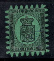 Finlande 1866 Mi. 6 C Oblitéré 100% Armoiries, 8 P - Used Stamps