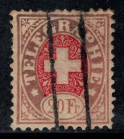 Suisse 1868 Mi. 5 Oblitéré 80% 20 Fr, Télégraphe - Telegraafzegels