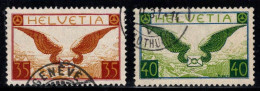 Suisse 1929 Mi. 233-234 Oblitéré 100% Les Ailes, Lettre Poste Aérienne - Usados