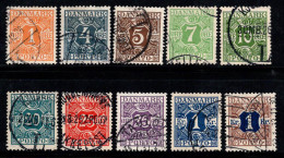 Danemark 1921 Mi. 9-18 Oblitéré 100% Timbre-taxe - Segnatasse