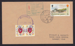 Isle Of Man: Local Cover, 1974, 1 Stamp, 2 Postage Due Stamps, Cancel To Pay, Taxed (traces Of Use) - Man (Insel)
