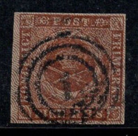 Danemark 1851 Mi. 1 Oblitéré 100% 4 S, Armoiries - Gebraucht