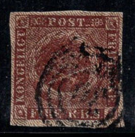 Danemark 1851 Mi. 1 Oblitéré 100% 4 S, Armoiries - Usati