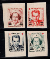 Monaco 1951 Mi. 451B-454B Neuf ** 100% Non Dentelé Croix-Rouge - Autres & Non Classés