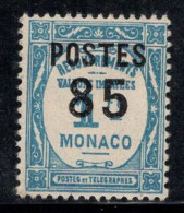 Monaco 1937 Mi. 158 I Neuf ** 100% 85 C Sur 1 FR Surimprimé - Sonstige & Ohne Zuordnung