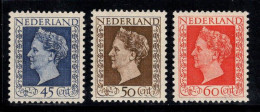 Pays-Bas 1948 Mi. 500-502 Neuf * MH 100% Reine Wilhelmine - Ongebruikt