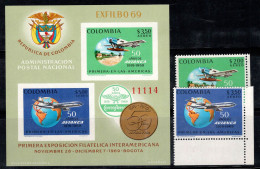 Colombie 1969 Mi. Bl. 32, 1156- Bloc Feuillet 100% Poste Aérienne AVIANCA, - Colombia