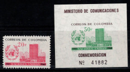 Colombie 1960 Mi. 953, Bl. 21 Bloc Feuillet 100% Neuf ** ONU - Colombia