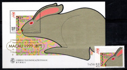 Macao 1999 Mi. Bl. 62, 1002 Bloc Feuillet 100% Neuf ** Nouvel An, Lièvre - Hojas Bloque