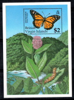 Îles Vierges Britanniques 1991 Bloc Feuillet 100% Neuf ** Papillons, 2 $ - Iles Vièrges Britanniques