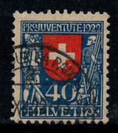 Suisse 1922 Mi. 178 Oblitéré 100% 40 C, Pro Juventute, Armoiries - Oblitérés