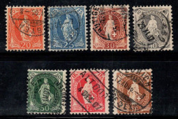 Suisse 1905 Mi. 74-80 Oblitéré 80% Signé BPP, 40 C, 3 Fr, Helvetia Debout - Used Stamps