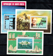 Haute-volta 1973-75 Mi. Bl.16,30,38 Bloc Feuillet 100% Neuf ** W.Churchill, Kennedy, Aquapoli - Autres - Afrique