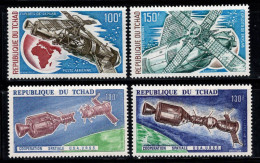 Tchad 1974-75 Mi. 691-92,710-11 Neuf ** 100% Poste Aérienne Skylab, Apollo-Soyouz - Tschad (1960-...)