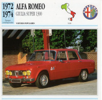 Alfa Romeo Giulia Super 1300 -  1973  - Voiture Populaire -  Fiche Technique Automobile (I) - Voitures