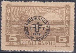 Hongrie Debrecen 1920 Mi 97 * Surcharge ROUMANIE ZONA DE OCUPATIE 1919 - Papier Mat   (A1) - Debreczen