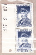 1957 Nr 1035** Zonder Scharnier,jaartal Op Bladrand,uit Reeks  Generaal Patton.OBP 18 Euro. - Hoekdatums
