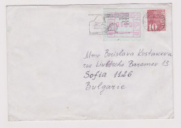 SWISS Switzerland 1990s Cover With ATM Frama Label Stamp (0100C) Sent Abroad To Bulgaria (848) - Sellos De Distribuidores